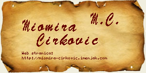 Miomira Ćirković vizit kartica